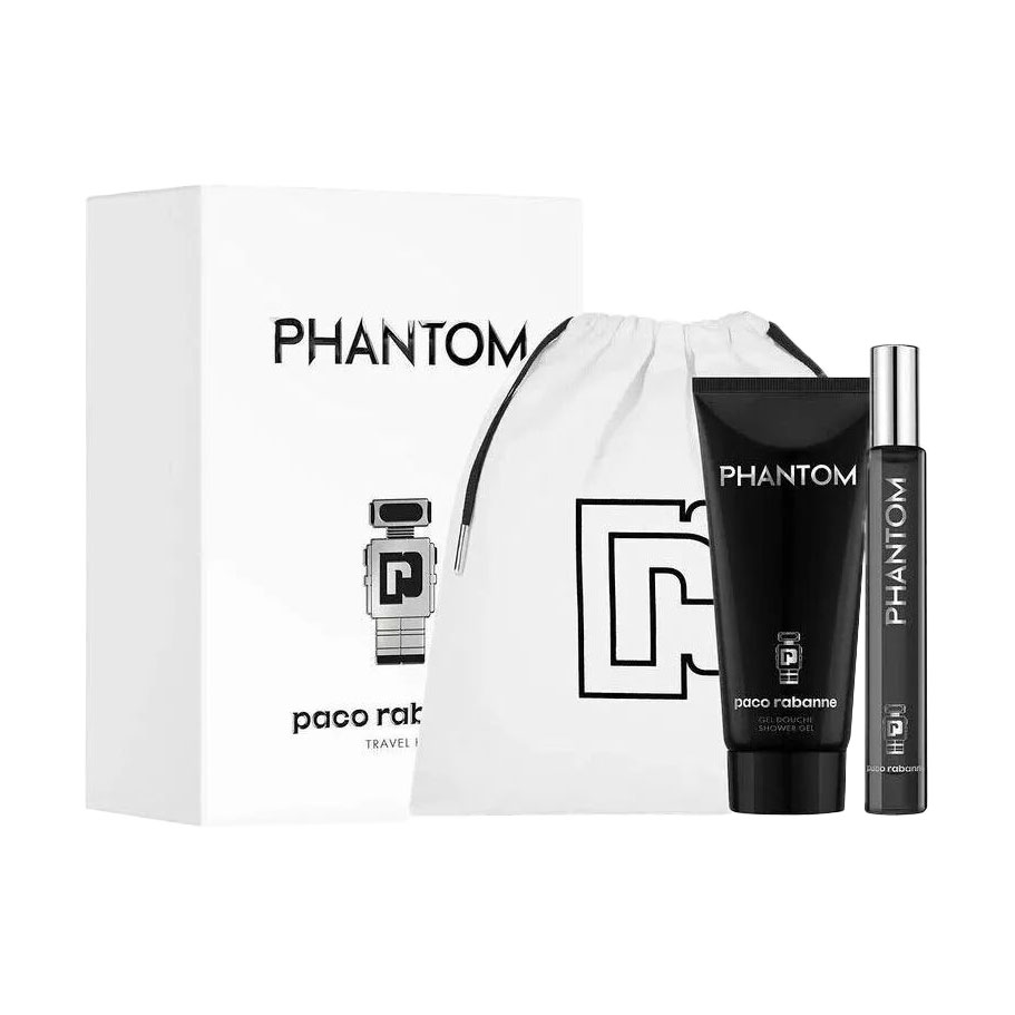 Парфумований набір чоловічий Rabanne Phantom (туалетна вода, 10 мл + гель для душу, 75 мл + мішечок)